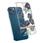 For iPhone 12 / 12 Pro High Translucent Electroplating Flower Pattern TPU + PC Shockproof Case(Cineraria) - 1