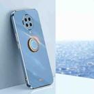 For Xiaomi Redmi K30 Pro XINLI Straight 6D Plating Gold Edge TPU Shockproof Case with Ring Holder(Celestial Blue) - 1