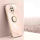 For Xiaomi Redmi K30 Pro XINLI Straight Edge 6D Electroplate TPU Phone Case with Ring Holder(Pink) - 1