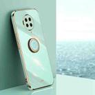For Xiaomi Redmi K30 Pro XINLI Straight 6D Plating Gold Edge TPU Shockproof Case with Ring Holder(Mint Green) - 1