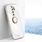 For Xiaomi Redmi Note 8 Pro XINLI Straight Edge 6D Electroplate TPU Phone Case with Ring Holder(White) - 1