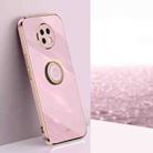 For Xiaomi Redmi Note 9 5G XINLI Straight Edge 6D Electroplate TPU Phone Case with Ring Holder(Cherry Purple) - 1