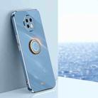 For Xiaomi Redmi Note 9 5G XINLI Straight 6D Plating Gold Edge TPU Shockproof Case with Ring Holder(Celestial Blue) - 1