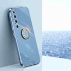 For Xiaomi Mi 10 5G XINLI Straight 6D Plating Gold Edge TPU Shockproof Case with Ring Holder(Celestial Blue) - 1
