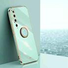 For Xiaomi Mi 10 5G XINLI Straight Edge 6D Electroplate TPU Phone Case with Ring Holder(Mint Green) - 1