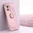 For Xiaomi Mi 11 Lite XINLI Straight 6D Plating Gold Edge TPU Shockproof Case with Ring Holder(Cherry Purple) - 1
