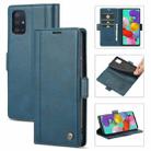 For Samsung Galaxy A02s LC.IMEEKE Magnetic Buckle PU + TPU Horizontal Flip Leather Case with Holder & Card Slots & Wallet(Blue) - 1