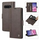 For Samsung Galaxy S10 LC.IMEEKE Magnetic Buckle PU + TPU Horizontal Flip Leather Case with Holder & Card Slots & Wallet(Coffee) - 1