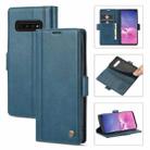For Samsung Galaxy S10 LC.IMEEKE Magnetic Buckle PU + TPU Horizontal Flip Leather Case with Holder & Card Slots & Wallet(Blue) - 1
