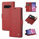 For Samsung Galaxy S10+ LC.IMEEKE Magnetic Buckle PU + TPU Horizontal Flip Leather Case with Holder & Card Slots & Wallet(Red) - 1