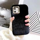 For iPhone 11 Solid Color Plush Phone Protect Case(Black) - 1