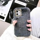 For iPhone 11 Solid Color Plush Phone Protect Case(Grey) - 1