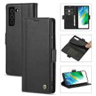 For Samsung Galaxy S21 5G LC.IMEEKE Magnetic Buckle PU + TPU Horizontal Flip Leather Case with Holder & Card Slots & Wallet(Black) - 1