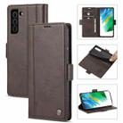 For Samsung Galaxy S21+ 5G LC.IMEEKE Magnetic Buckle PU + TPU Horizontal Flip Leather Case with Holder & Card Slots & Wallet(Coffee) - 1