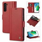 For Samsung Galaxy S21+ 5G LC.IMEEKE Magnetic Buckle PU + TPU Horizontal Flip Leather Case with Holder & Card Slots & Wallet(Red) - 1