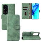 For Huawei P50 Solid Color Skin Feel Magnetic Buckle Horizontal Flip Calf Texture PU Leather Case with Holder & Card Slots & Wallet(Green) - 1