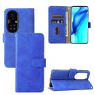 For Huawei P50 Solid Color Skin Feel Magnetic Buckle Horizontal Flip Calf Texture PU Leather Case with Holder & Card Slots & Wallet(Blue) - 1