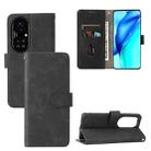 For Huawei P50 Pro Solid Color Skin Feel Magnetic Buckle Horizontal Flip Calf Texture PU Leather Case with Holder & Card Slots & Wallet(Black) - 1