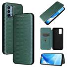 For OnePlus Nord N200 5G Carbon Fiber Texture Horizontal Flip TPU + PC + PU Leather Case with Card Slot(Green) - 1