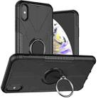 For iPhone XS Max Armor Bear Shockproof PC + TPU Protective Case with Ring Holder(Black) - 1