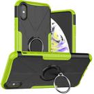 For iPhone XS Max Armor Bear Shockproof PC + TPU Protective Case with Ring Holder(Green) - 1
