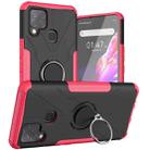 For Infinix Hot 10s Armor Bear Shockproof PC + TPU Protective Case with Ring Holder(Rose Red) - 1