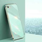 XINLI Straight 6D Plating Gold Edge TPU Shockproof Case For iPhone 6 / 6s(Mint Green) - 1