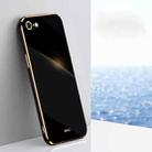 XINLI Straight 6D Plating Gold Edge TPU Shockproof Case For iPhone 6 Plus / 6s Plus(Black) - 1