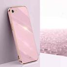 XINLI Straight 6D Plating Gold Edge TPU Shockproof Case For iPhone 6 Plus / 6s Plus(Cherry Purple) - 1