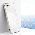 XINLI Straight 6D Plating Gold Edge TPU Shockproof Case For iPhone 8 Plus / 7 Plus(White) - 1