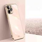 For iPhone 11 Pro XINLI Straight 6D Plating Gold Edge TPU Shockproof Case (Pink) - 1