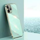 For iPhone 11 Pro Max XINLI Straight 6D Plating Gold Edge TPU Shockproof Case (Mint Green) - 1