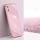 For iPhone X XINLI Straight 6D Plating Gold Edge TPU Shockproof Case(Cherry Purple) - 1