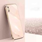 For iPhone X XINLI Straight 6D Plating Gold Edge TPU Shockproof Case(Pink) - 1