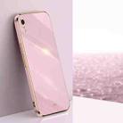 For iPhone XR XINLI Straight 6D Plating Gold Edge TPU Shockproof Case(Cherry Purple) - 1
