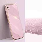 For iPhone XR XINLI Straight Edge 6D Electroplate TPU Phone Case(Cherry Purple) - 1