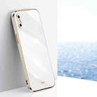 For iPhone XS XINLI Straight 6D Plating Gold Edge TPU Shockproof Case(White) - 1