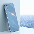 For iPhone XS Max XINLI Straight 6D Plating Gold Edge TPU Shockproof Case(Celestial Blue) - 1