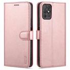 For Honor Play 5T Youth AZNS Skin Feel Calf Texture Horizontal Flip Leather Case with Card Slots & Holder & Wallet(Rose Gold) - 1