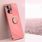 For iPhone 11 Pro XINLI Straight Edge 6D Electroplate TPU Phone Case with Ring Holder (Hawthorn Red) - 1