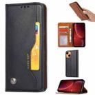 For iPhone 13 Knead Skin Texture Horizontal Flip Leather Case with Photo Frame & Holder & Card Slots & Wallet(Black) - 1