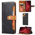 For iPhone 13 Calf Texture Double Fold Clasp Horizontal Flip Leather Case with Photo Frame & Holder & Card Slots & Wallet(Black) - 1