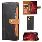 For iPhone 13 mini Calf Texture Double Fold Clasp Horizontal Flip Leather Case with Photo Frame & Holder & Card Slots & Wallet (Black) - 1