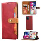 For iPhone 13 Pro Calf Texture Double Fold Clasp Horizontal Flip Leather Case with Photo Frame & Holder & Card Slots & Wallet (Red) - 1