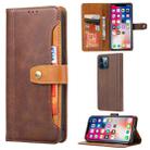 For iPhone 13 Pro Calf Texture Double Fold Clasp Horizontal Flip Leather Case with Photo Frame & Holder & Card Slots & Wallet (Brown) - 1