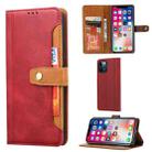 For iPhone 13 Pro Max Calf Texture Double Fold Clasp Horizontal Flip Leather Case with Photo Frame & Holder & Card Slots & Wallet (Red) - 1