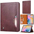 For Samsung Galaxy Tab A7 Lite Knead Skin Texture Horizontal Flip Leather Case with Photo Frame & Holder & Card Slots & Wallet(Wine Red) - 1