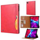 For iPad Air 13 2024 / iPad Pro 12.9 2022 / 2021 / 2010 Knead Skin Texture Horizontal Flip Leather Tablet Case with Photo Frame & Holder & Card Slots & Wallet(Red) - 1