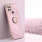 For OPPO A15 XINLI Straight 6D Plating Gold Edge TPU Shockproof Case with Ring Holder(Cherry Purple) - 1