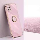 For OPPO A72 XINLI Straight 6D Plating Gold Edge TPU Shockproof Case with Ring Holder(Cherry Purple) - 1